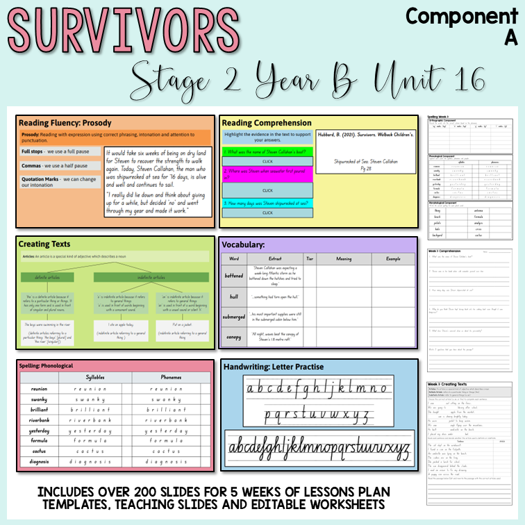Stage 2 | Unit 16 - 'Survivors: Inspiring True Stories of Survival' | Component A