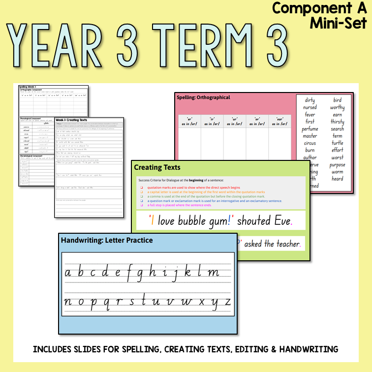 Year 3 | Term 3 | Component A | Mini Set