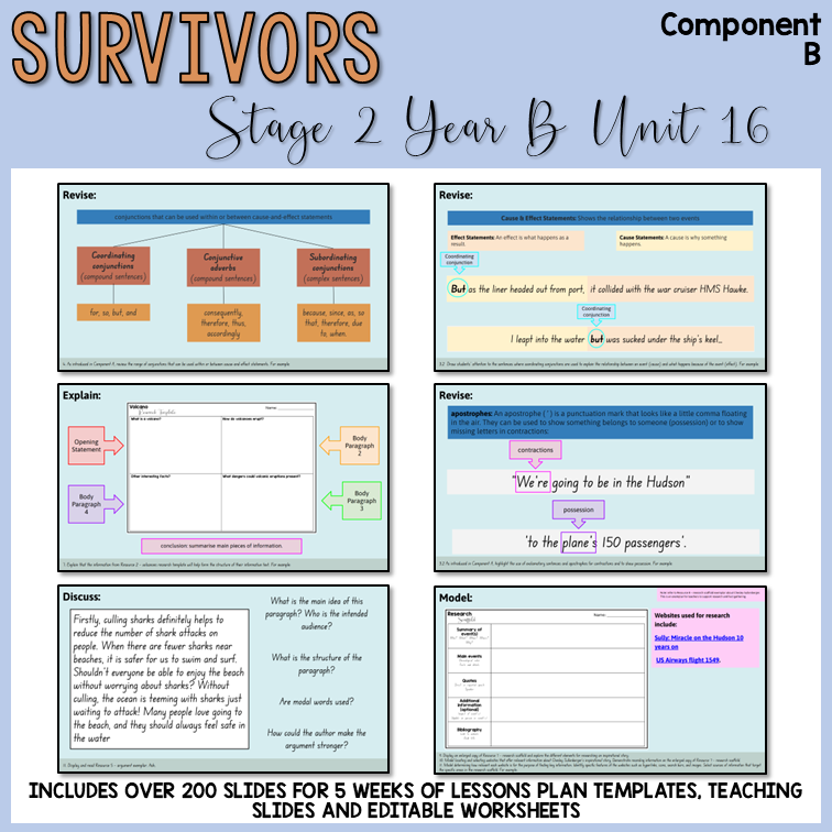 Stage 2 | Unit 16 'Survivors: Inspiring True Stories of Survival' | Component B