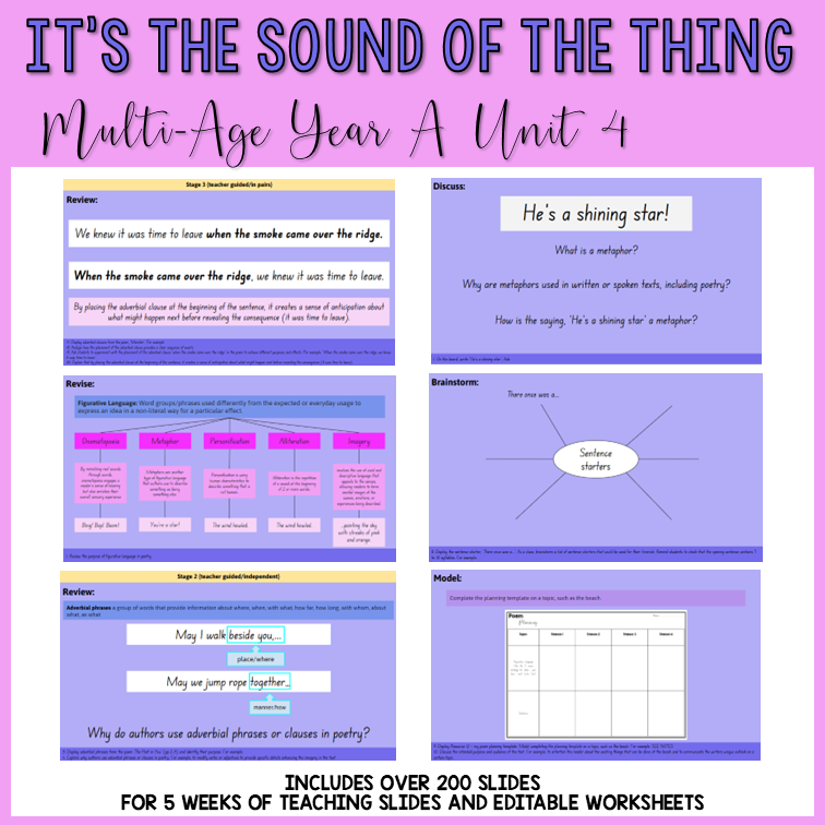 Multi-Age | Year A | Unit 4 - 'It's the Sound of the Thing' | Component B