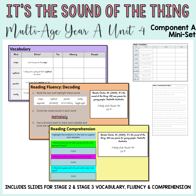 Multi-Age | Year A | Unit 4 - 'It's the Sound of the Thing' | Component A - MINI SET