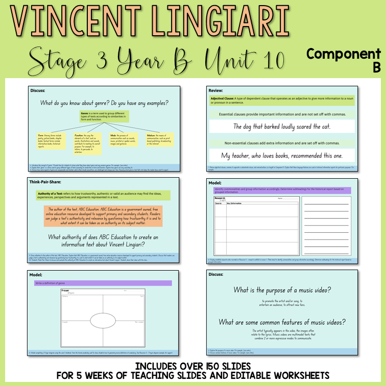 Stage 3 | Unit 10 - 'Vincent Lingiari' | Component B