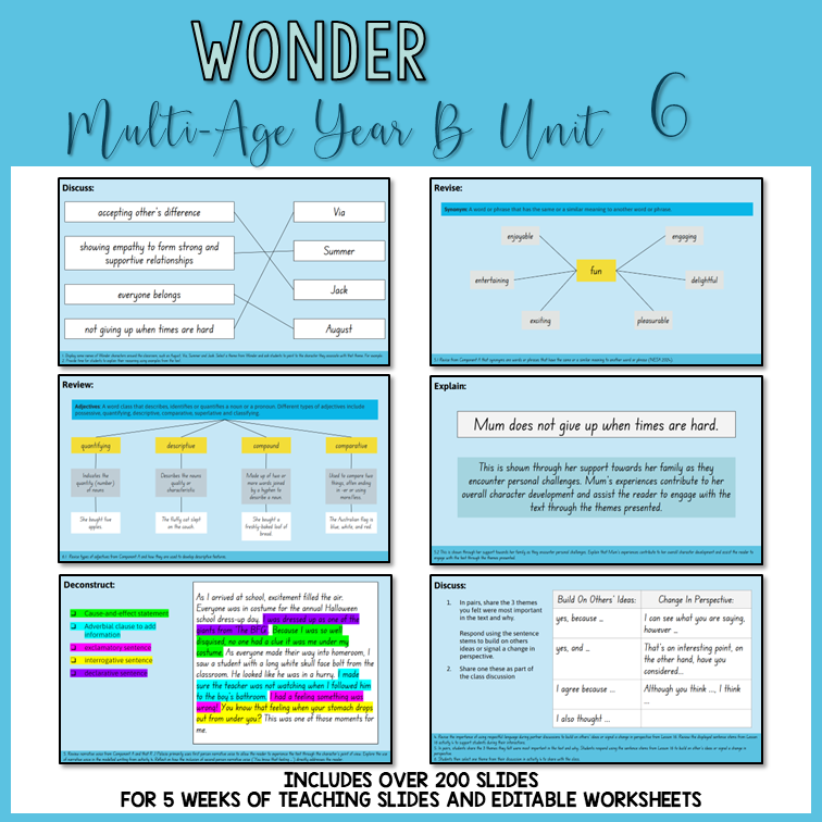 Multi-Age Year B | Unit 6 'Wonder' 2 | Component B