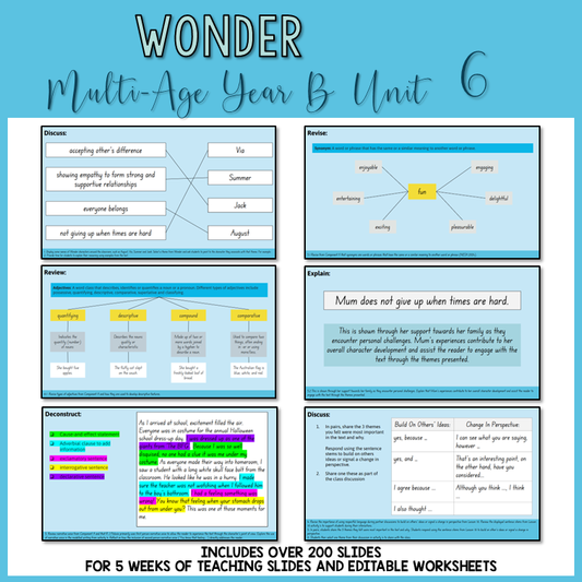 Multi-Age Year B | Unit 6 'Wonder' 2 | Component B